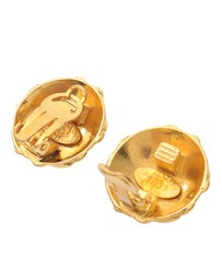 Pre-Loved by Azura Reborn - Pre-Loved Gold Plated Overlapping CC Round Clip On Earrings