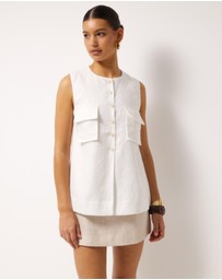 AERE - Patch Pocket Relaxed Linen Tank