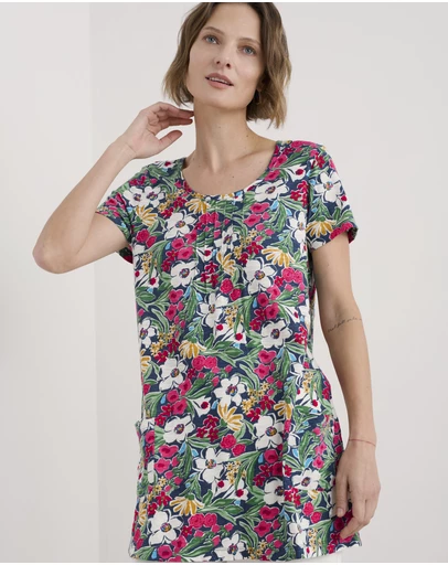 Seasalt - Seasalt Cornwall Multi Busy Lizzy Short Sleeve Tunic