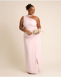 Six Stories - One Shoulder Neck Tie Chiffon Bridesmaid Dress