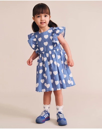 Huxbaby - Frill Heart Bow Dress - Babies-Kids