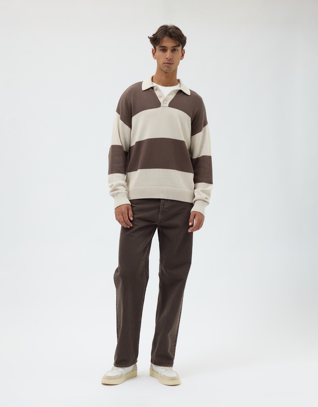 AERE - Organic Cotton Stripe Knit Rugby Polo