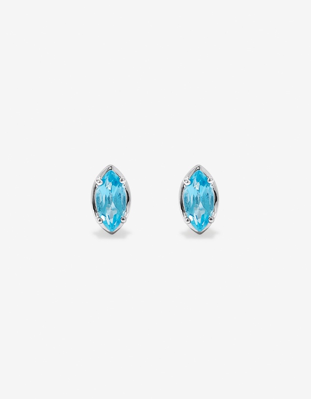 Michael Hill - Marquise-Cut Swiss Blue Topaz Stud Earrings in Sterling Silver