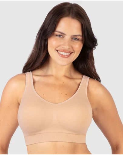 B Free Intimate Apparel - Wide Strap Wirefree Bra with Fixed Comfort Cups (A-B-C-D) Cup