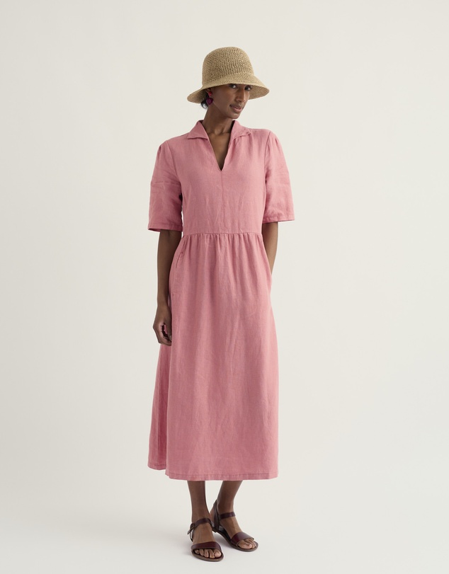Seasalt - Seasalt Cornwall Pink Fen Violet Linen Midi Dress
