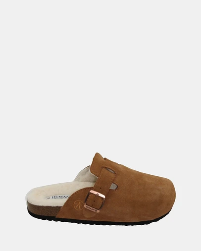Human - Women's Lego Slide Mules Tan Suede