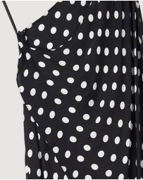 Revibe - Repaired BY JOHNNY. Dove Drape Polka Ankle Dress - AU 6