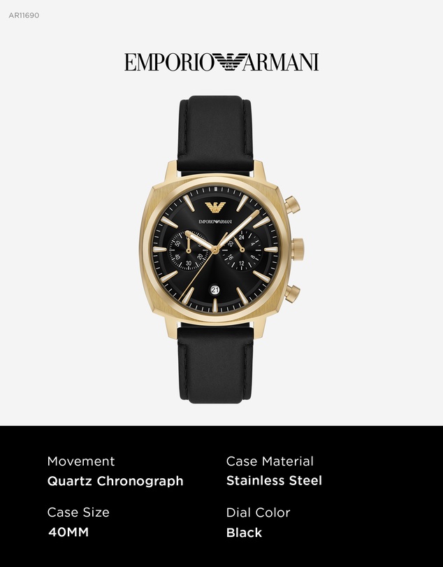 Emporio Armani - Black Chronograph Watch
