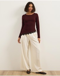 Atmos&Here - Sienna Lace Jersey Long Sleeve Top