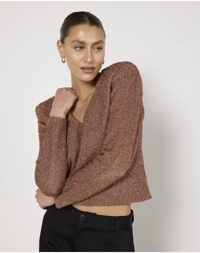Cirkular - Pre-Loved - Scanlan Theodore Metallic Rose Gold Top