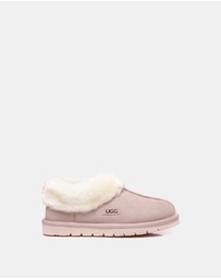EVERAU - Australian Shepherd Ugg Homey Slipper Cow Leather Upper House Shoes