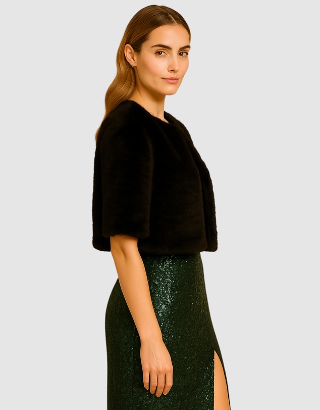Honey and Beau - Casablanca Faux Fur Cape