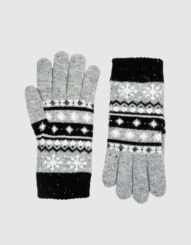 DENTS - Fair Isle Jacquard Knitted Gloves