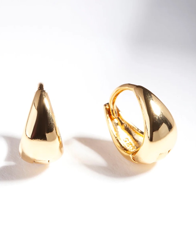 Lovisa - Gold Plated Sterling Silver Oval Huggie Hoop Earrings
