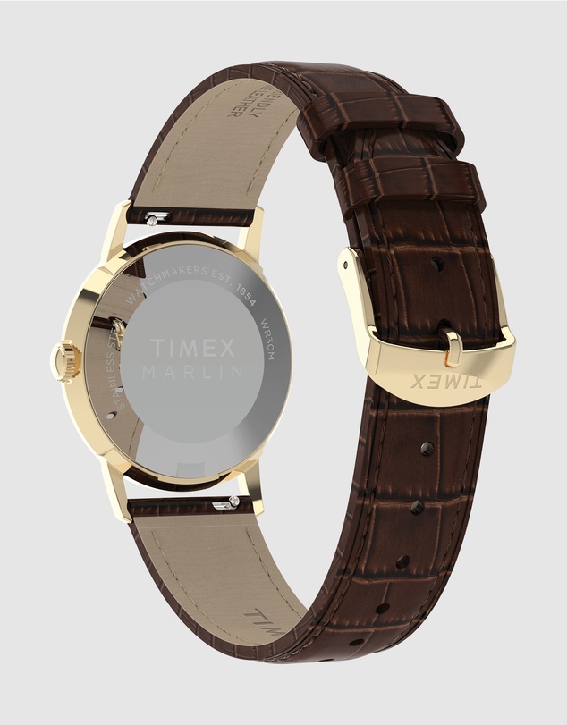 TIMEX - Marlin® Quartz 34mm Leather Strap Watch