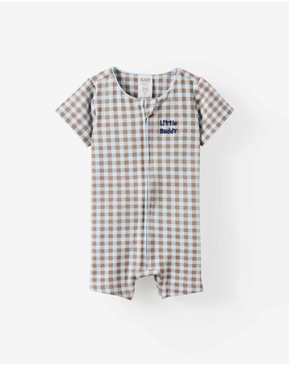 Cotton On Kids - Growie Short Sleeve Zip Romper