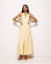 AERE - Rosa Linen Halter Midi Dress