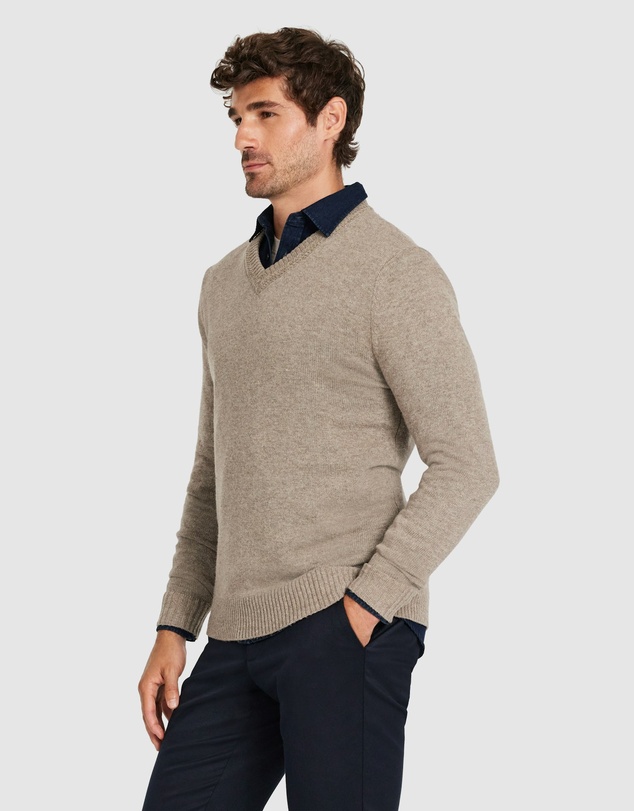 Tarocash - Orion Textured V Neck Knit