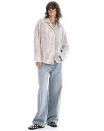 THE TALES - Half n Half Illustrated Muse Stripe Shirt
