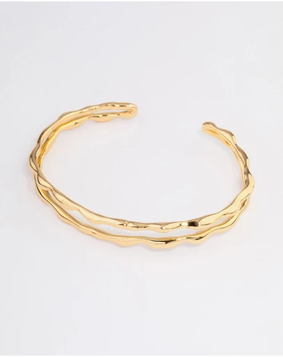 Lovisa - Gold Plated Double Molten Wrist Cuff