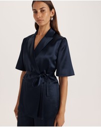 SABA - Sallee Satin Short Sleeve Belted Jacket