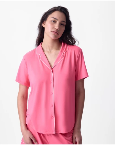 Bras N Things - Emilia Short Sleeve Top - Hot Pink
