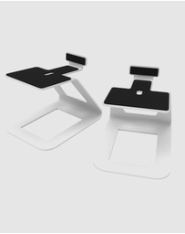 iWorld - Kanto SE6W Elevated Desktop Speaker Stands for Large Speakers - Pair, White