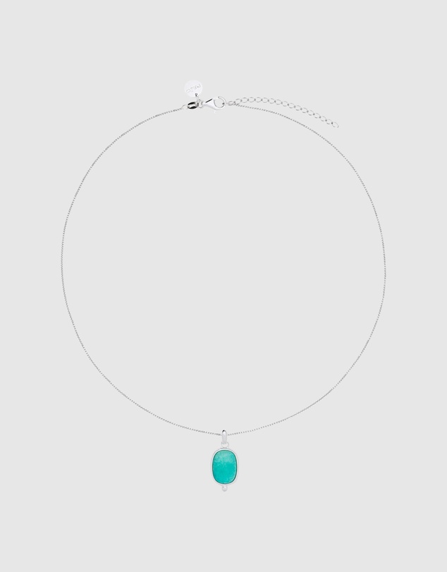 Najo - Fleur Silver Amazonite Necklace (45cm+ext)