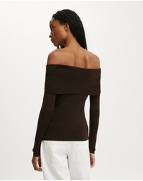 Cotton On - Twist Off Shoulder Ls Knit