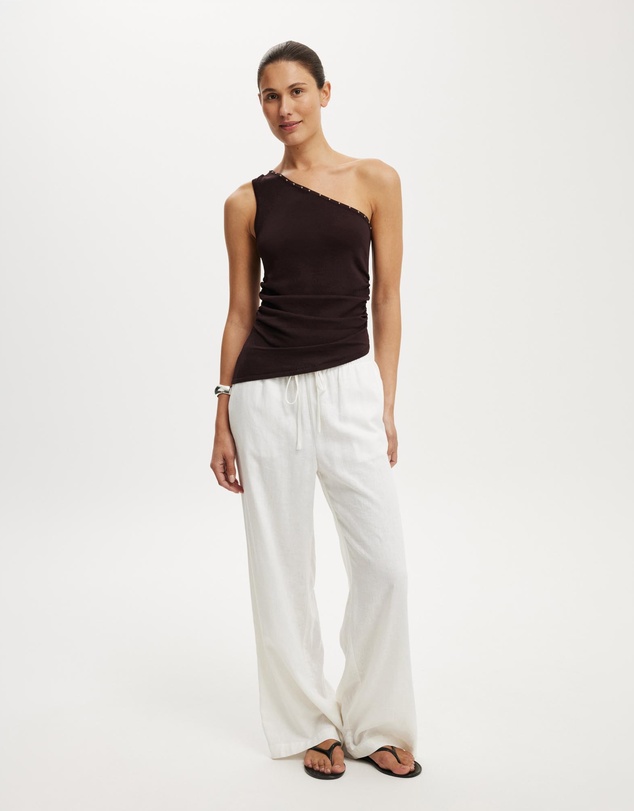 Cotton On - Stud Trim Asym Knit Top