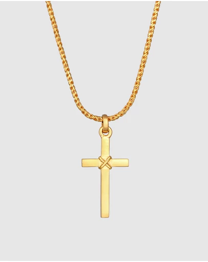 Kuzzoi - ICONIC EXCLUSIVE - Cross Pendant Necklace in Gold-Plated 925 Sterling Silver