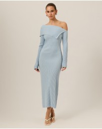 Tussah - Chloe Off Shoulder Knitted Midi Dress
