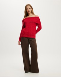 Cotton On - Fluffy Cable Off Shoulder Knit