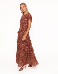 Petal & Pup - Lorrie Maxi Dress - Brown Ditsy Floral