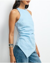 AERE - Frankie Linen Asym Hem Top