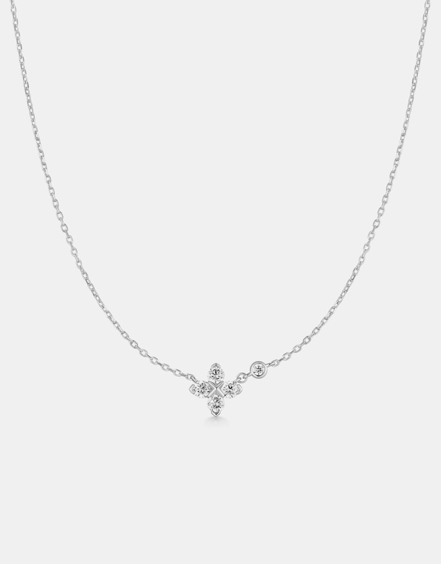 Ania Haie - Ania Haie Silver Sparkling Lucky Clover Necklace