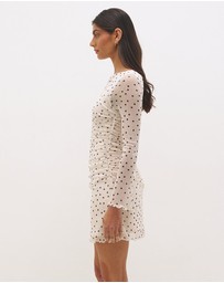 MON RENN - Vesper Spot Long Sleeve Mini Dress
