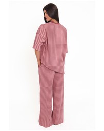 Petal & Pup - Wilda Knit Pant - Pink Red Stripe