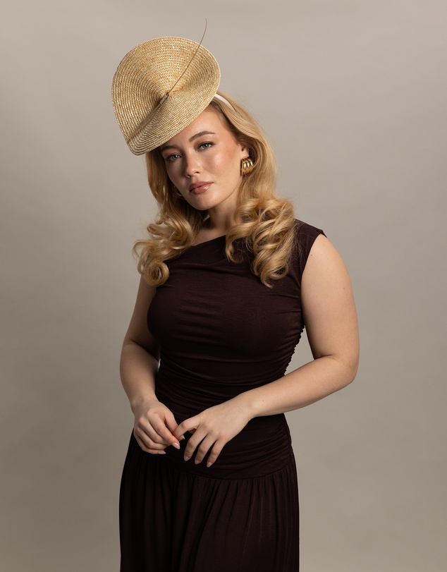 Morgan & Taylor - Frita Fascinator in Natural Beige