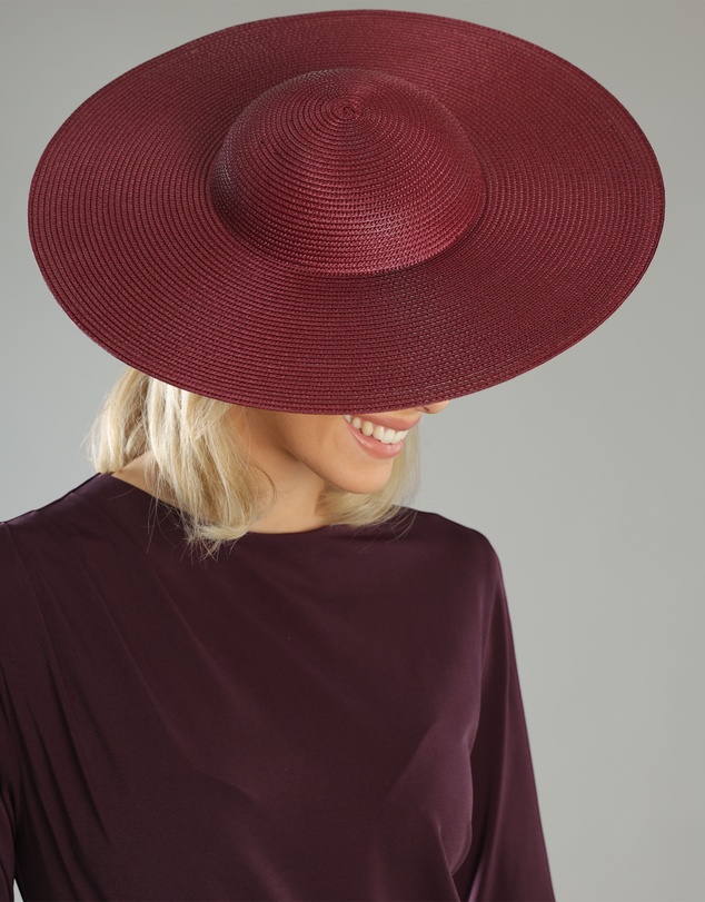 Morgan & Taylor - Mona Racewear Plate Hat in Burgundy Red