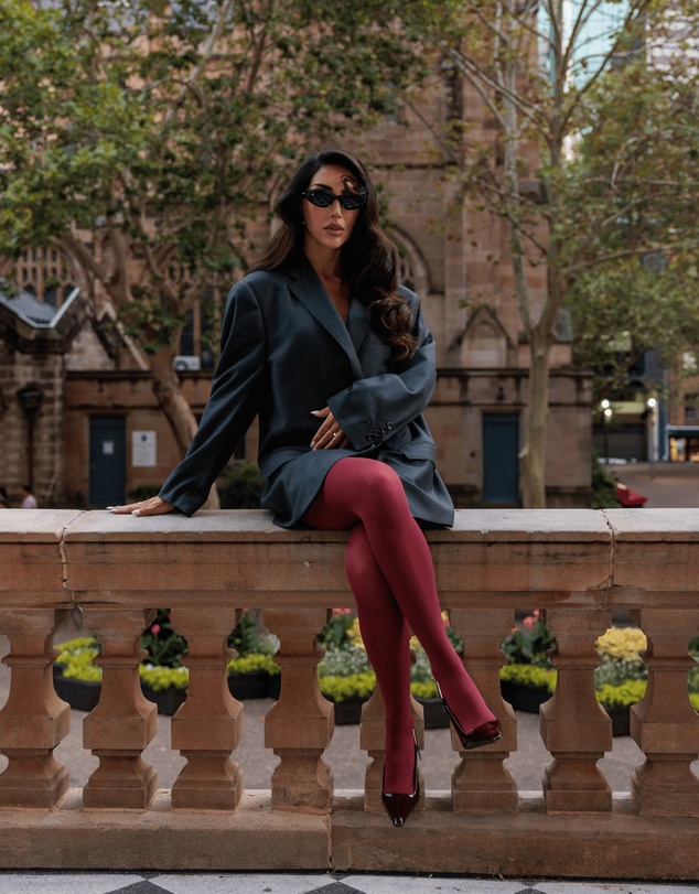 INSTOCK - Black Cherry — 50 Denier Matte Tights