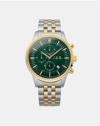 Jag - Albany Mens Green Dial 45mm Two-Tone Watch