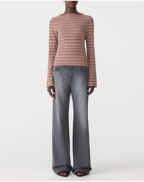 Bassike - Stripe Seam Detail LS Top