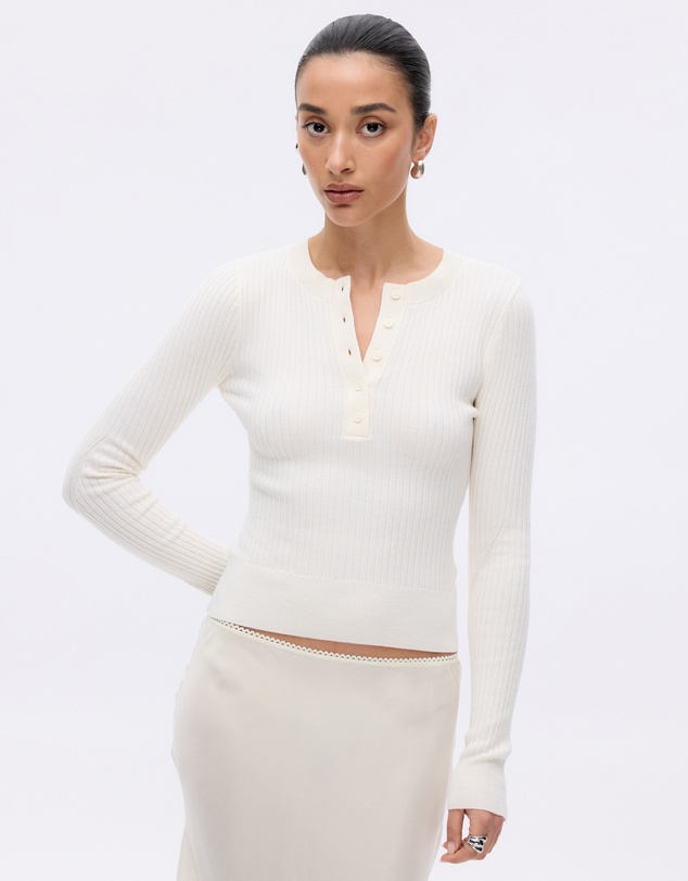 Minima Esenciales - Wren Merino Wool Rib Knit Top