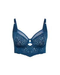 City Chic - Plus size Cassia Underwire Longline Bra - poseidon