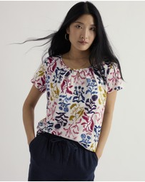 Seasalt - Seasalt Cornwall Multi Appletree Keyhole Detail T-Shirt