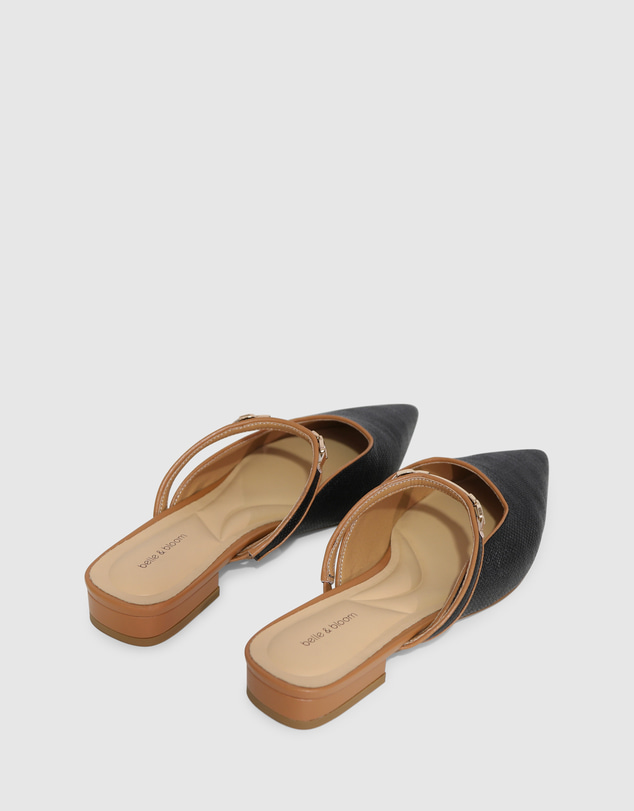 Belle & Bloom - Side by Side Leather Trimmed Flats