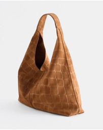 & Other Stories - Small Suede Croco Tote Bag