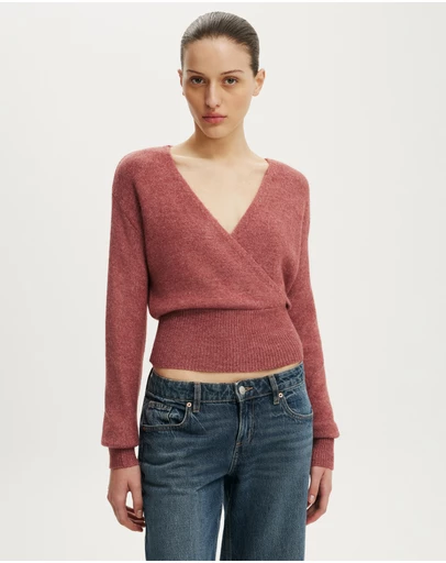 Cotton On - Softest Luxe Mock Wrap Knit Top