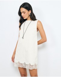 AERE - Alina Lace Trim Mini Dress